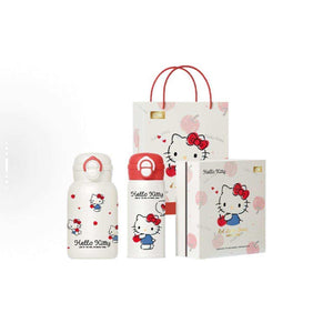 Hello Kitty insulated tumbler set with red apple design and thermal insulation