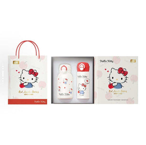 Hello Kitty insulated tumbler set with red apple design and gift box