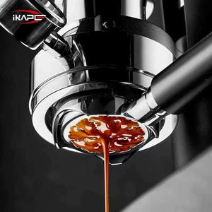 IKAPE Alkaid manual espresso machine with pressure gauge and wooden accents