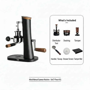 IKAPE Alkaid manual espresso machine with pressure gauge and wooden accents