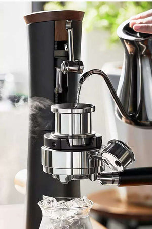 IKAPE Alkaid manual espresso machine with pressure gauge and walnut wood accents