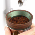 Magnetic espresso dosing funnel with walnut wood and aluminum alloy finish