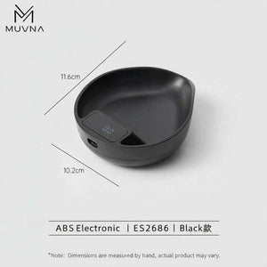 MUVNA digital coffee bean scale dosing tray with built-in display