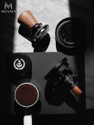 MUVNA espresso WDT needle coffee distributor tool with walnut handle