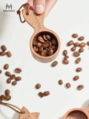 MUVNA fish-tail wooden coffee measuring spoon 10g in walnut wood