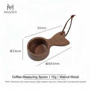 MUVNA fish-tail wooden coffee measuring spoon 10g handcrafted from walnut