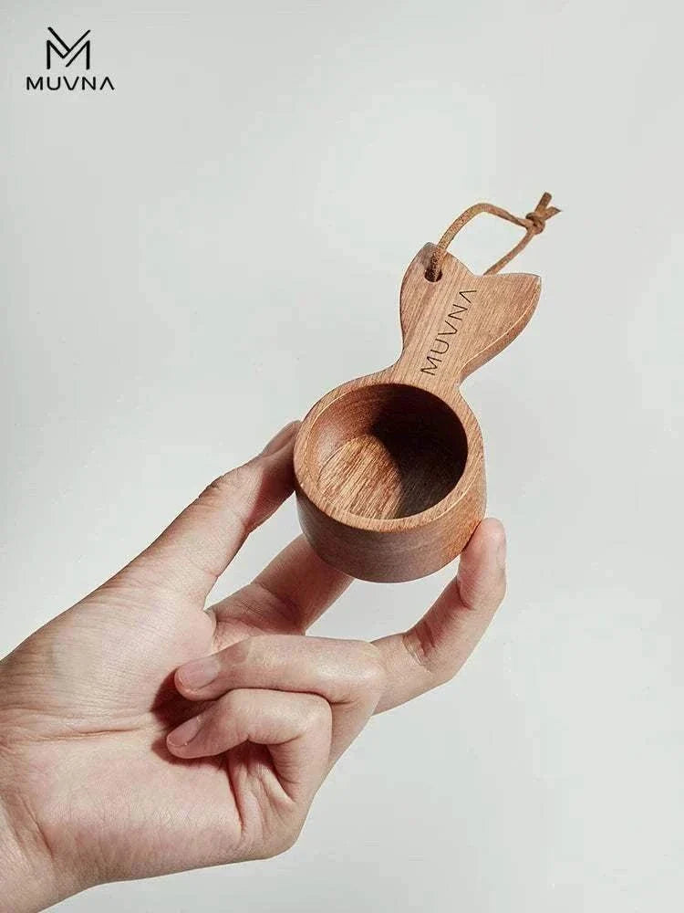 MUVNA fish-tail wooden coffee measuring spoon made of walnut wood