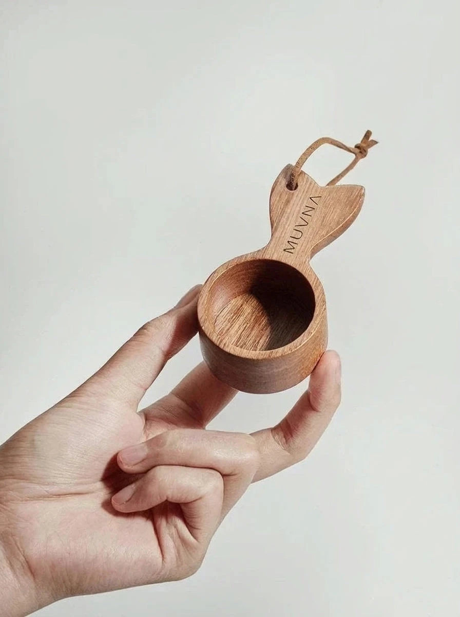 MUVNA fish-tail walnut wood coffee measuring spoon