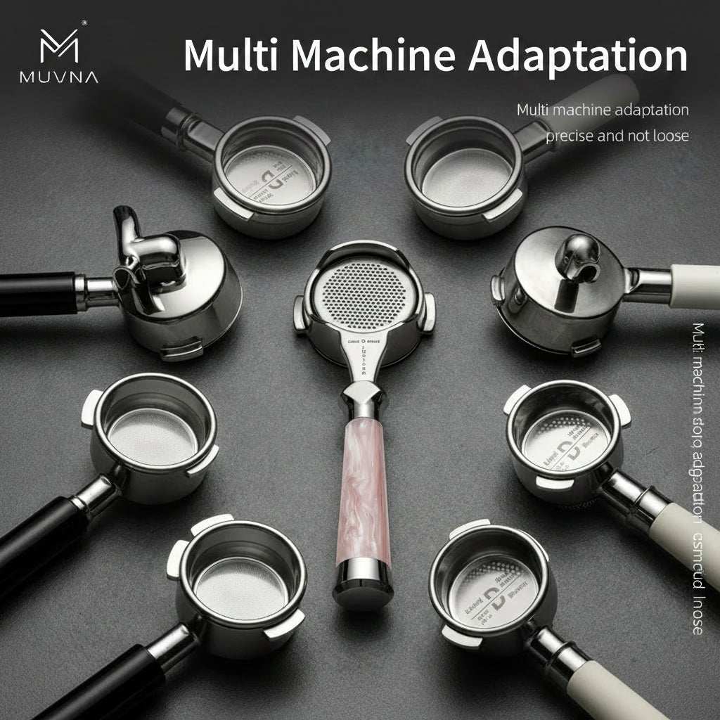 MUVNA Lucia premium misty pink espresso portafilter with stainless steel