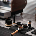 MUVNA V Series 58mm espresso tools set in black, main product photo