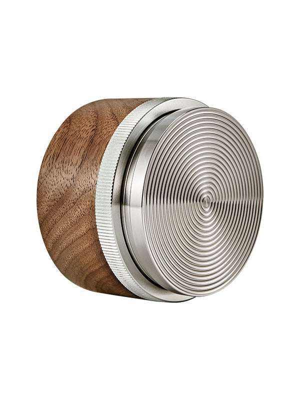 MUVNA walnut wood four-blade espresso distributor with stainless steel base