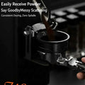 MUVNA Z10 58mm espresso needle distributor tool in midnight black with storage base