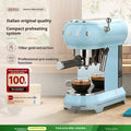 SMEG ECF01 manual espresso machine in Red with chrome portafilter, three control knobs, manual steam wand and passive cup