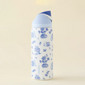 Owala Blue Cat insulated stainless steel water bottle with straw and blue cat design