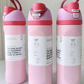 Pink Owala FreeSip insulated stainless steel water bottle with straw and leak-proof lid