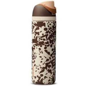 Owala FreeSip insulated stainless steel water bottle with dual-mode spout and earth-tone finish