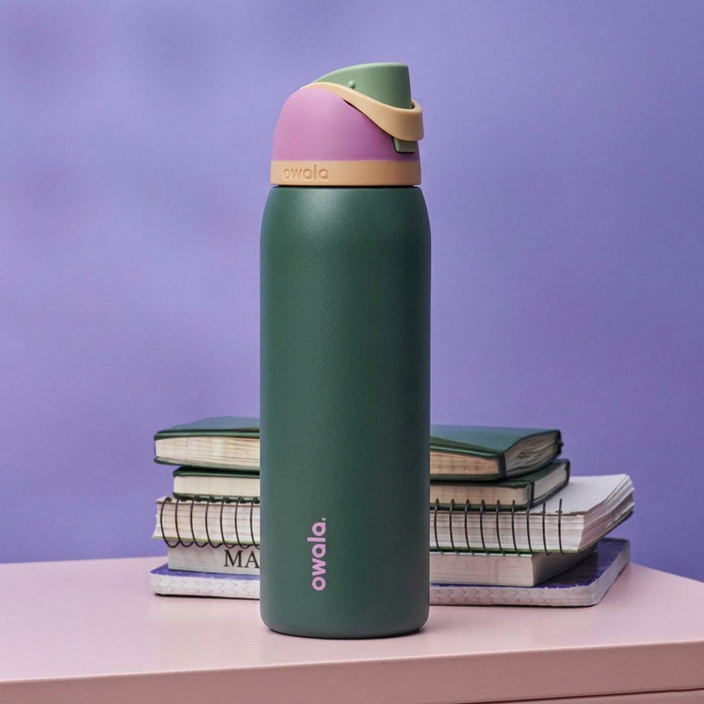 Owala insulated water bottle in the Kind Mind Color Drop colorway