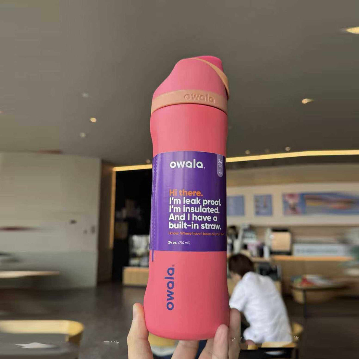 Owala FreeSip insulated stainless steel water bottle with built-in straw and leak-proof lid