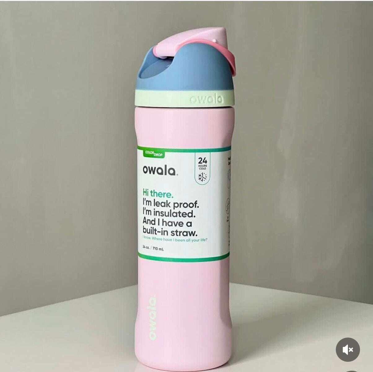 Owala Insulated Cup stainless steel water bottle with built-in straw and leak-proof lid
