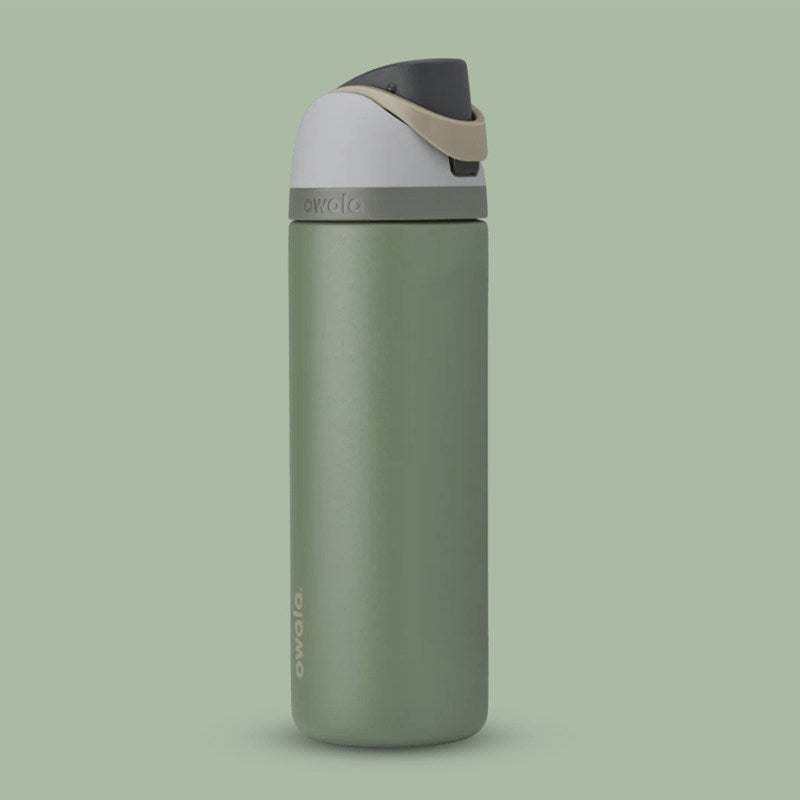 Owala insulated cup stainless steel water bottle with leak-proof lid and built-in straw