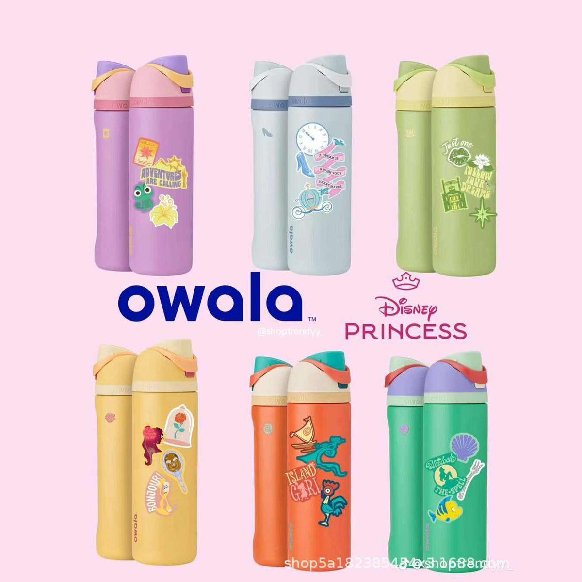 Owala Disney Princess FreeSip insulated water bottle for kids
