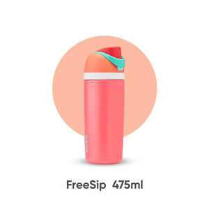 Owala FreeSip insulated stainless steel water bottle with flip lid and carry loop