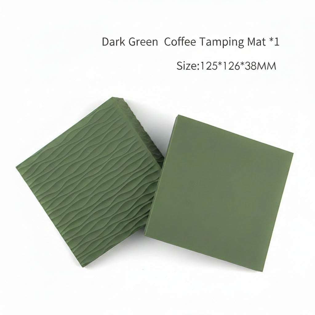 silicone non-slip corner espresso tamping mat on countertop edge