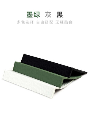 Silicone non-slip corner espresso tamping mat on countertop edge