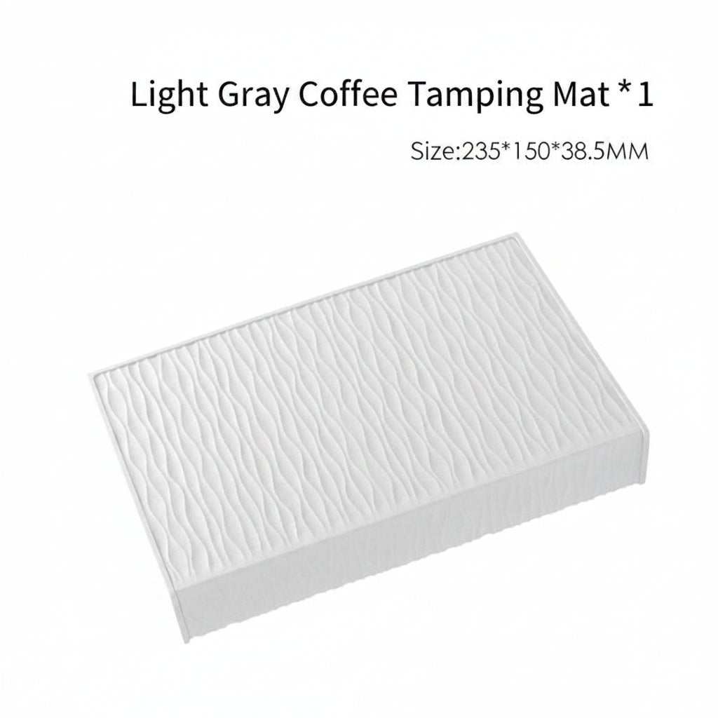 Silicone non-slip corner espresso tamping mat on countertop