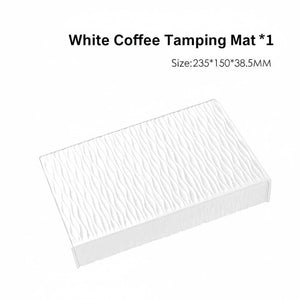 silicone non-slip corner espresso tamping mat on countertop edge