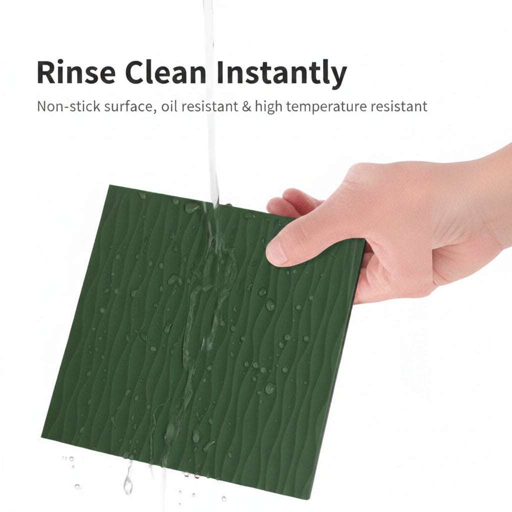 silicone non-slip corner tamping mat on espresso bar countertop
