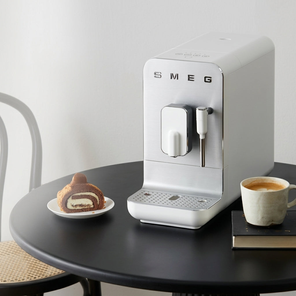SMEG automatic espresso machine with built-in grinder and milk frother