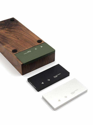 Solid walnut espresso tamper holder stand for 58mm with aluminum accent