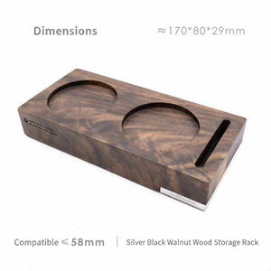 Solid walnut espresso tamper holder stand for 58mm coffee tools