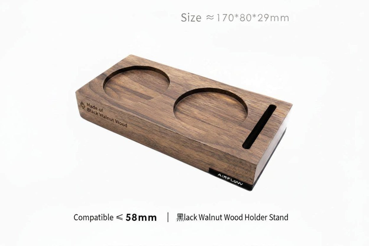 solid walnut espresso tamper holder stand for 58mm coffee tools