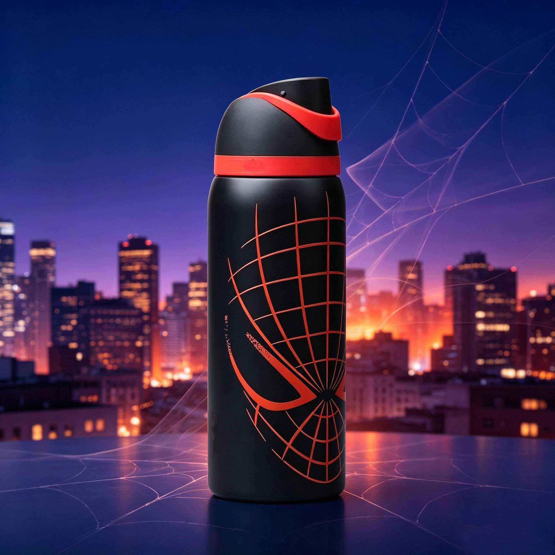 Spider-Man insulated stainless steel water bottle with flip top lid