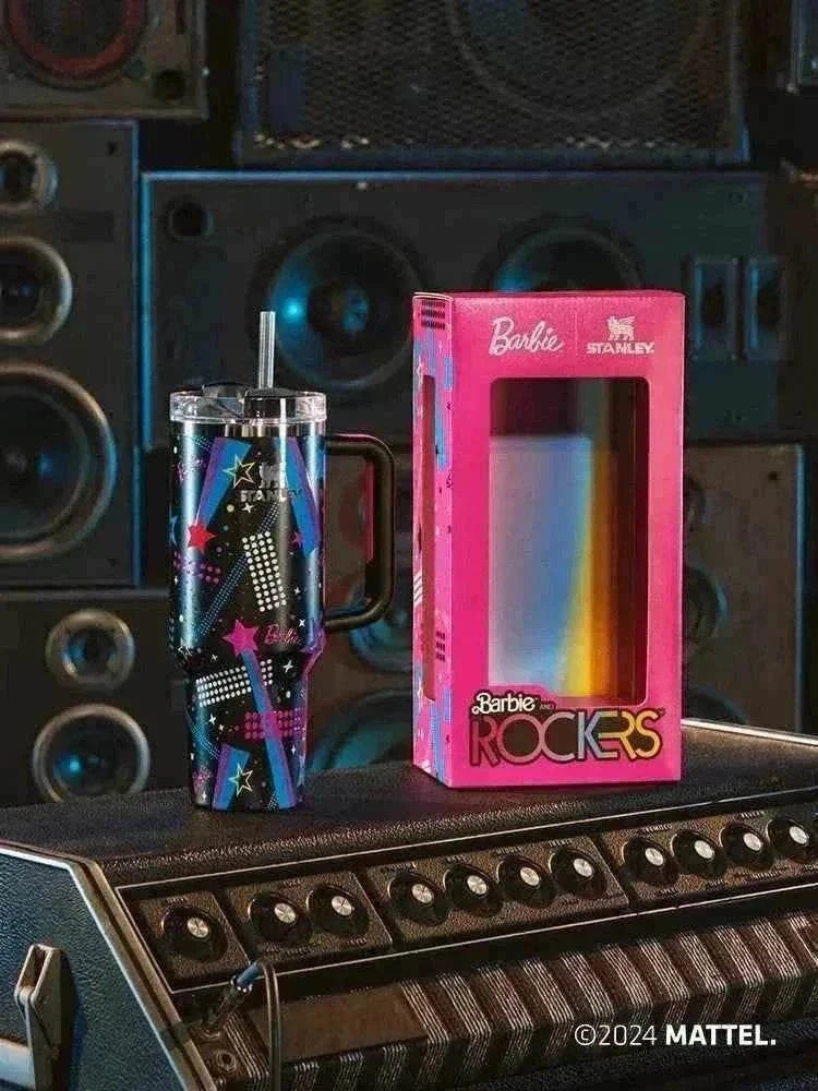 Stanley x Barbie limited edition 40oz FlowState Tumbler with vibrant design