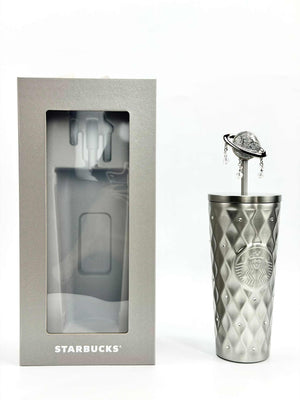 Starbucks 2026 purple galaxy diamond stainless steel cup with planet straw stopper