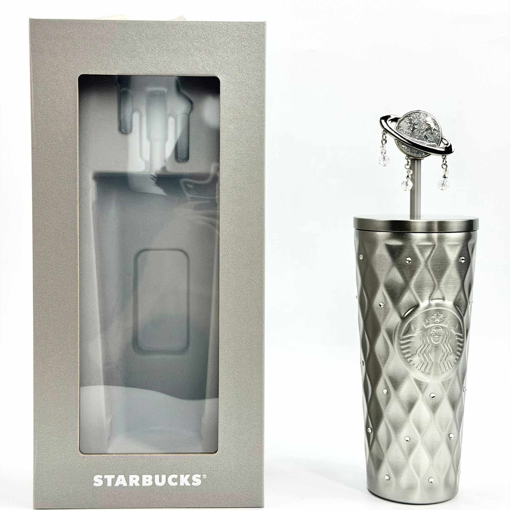 Starbucks cup 2026 purple galaxy stainless steel straw with planet stopper