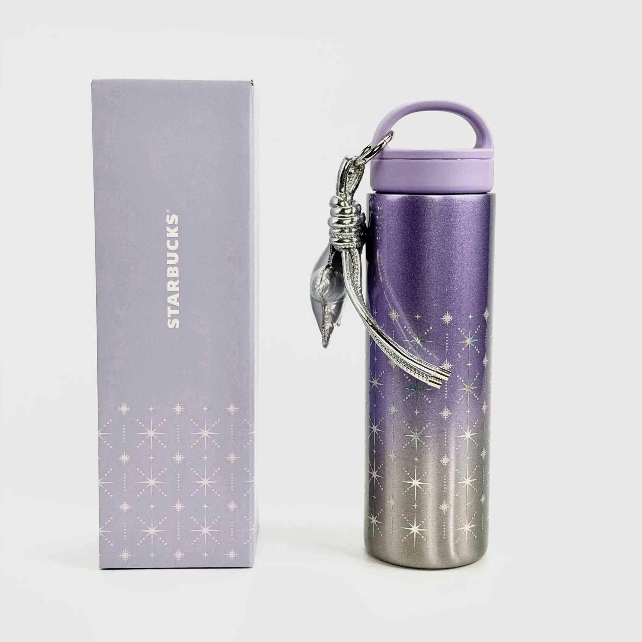 Starbucks 2026 purple night galaxy gradient insulated cup with hanging ornament