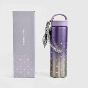 Starbucks 2026 purple night galaxy gradient insulated cup with hanging ornament
