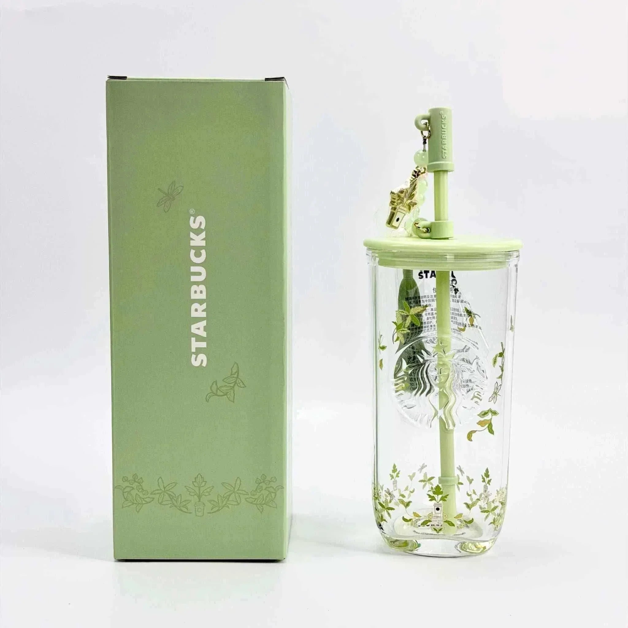 Starbucks cup 2026 spring pattern with triangular straw and stopper