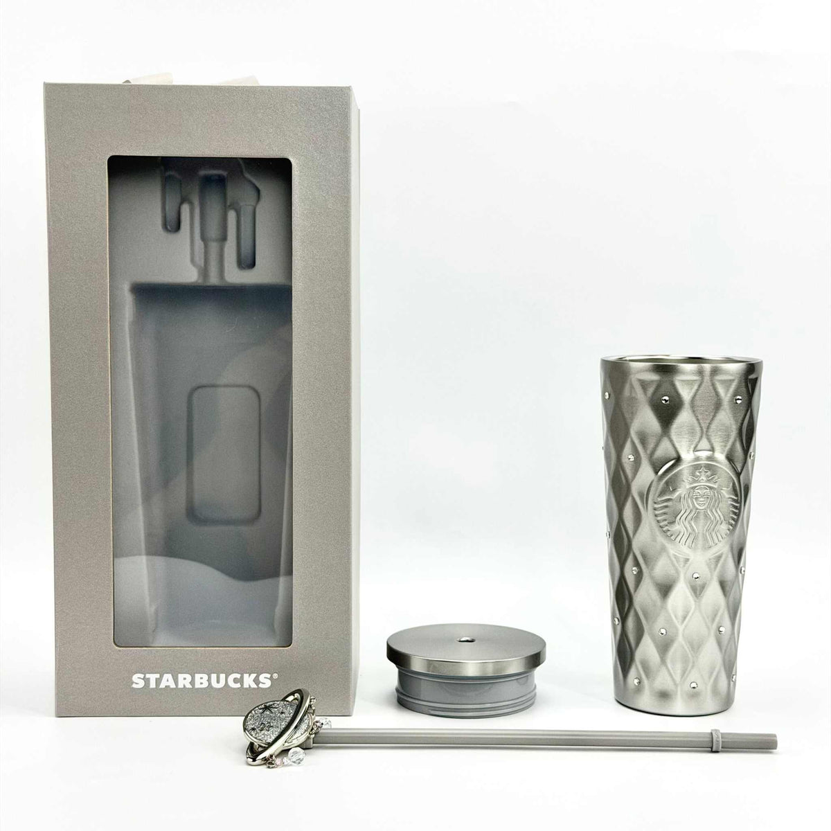 Starbucks purple night galaxy stainless steel cup with planet straw stopper