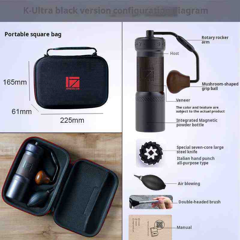 1zPresso K-Ultra premium manual coffee grinder with adjustable grind settings and foldable handle