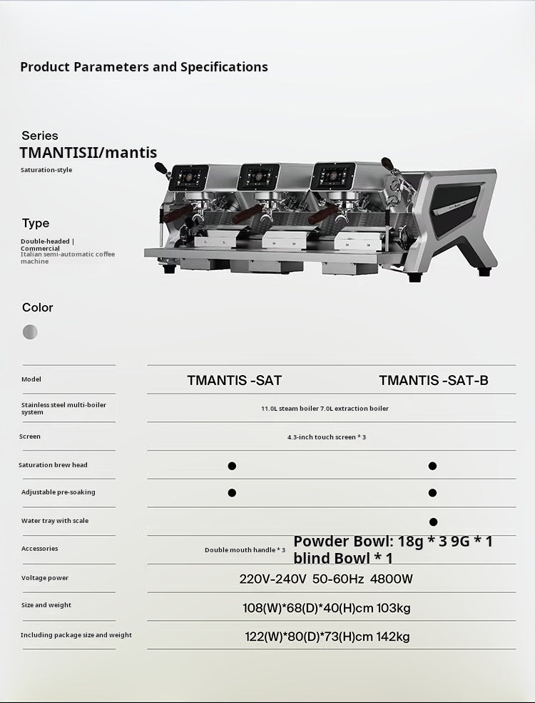Wendougee coffee machine semi-automatic commercial three-head espresso machine for professional cafes and high-volume service