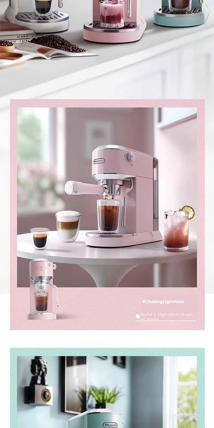 delonghi EC890 stainless steel semi-automatic coffee machine for espresso and cold brew at home