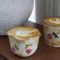 Jingdezhen handmade stoneware strawberry flower coffee cup latte art cup teacup holding cup cute cup vintage