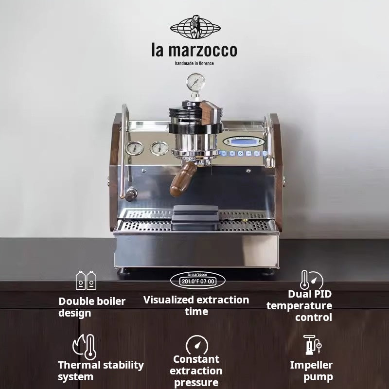 La Marzocco GS3 dual boiler home espresso machine with sleek design and professional features
