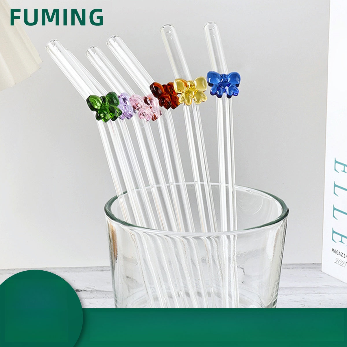 Fuming Cute Handmade Reusable Glass Straws | Cup To Machine