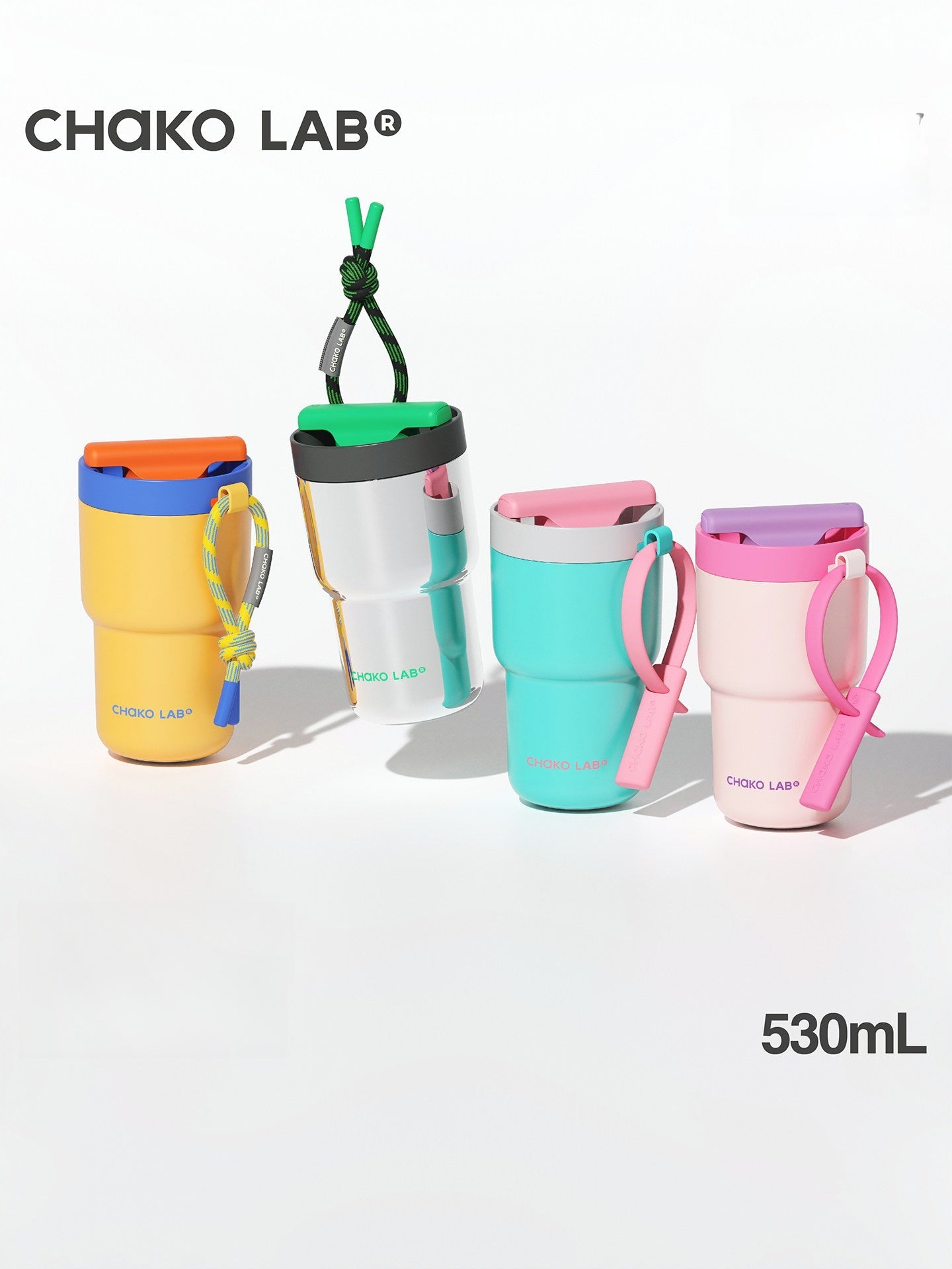 Chako Lab Insulated Coffee Mug with Modern Design and Handle, 530ml